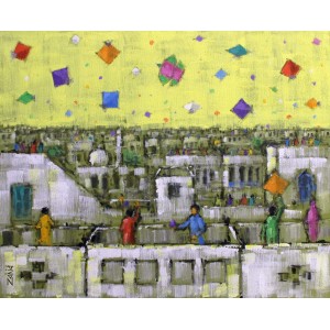 Zahid Saleem, 16 x 13 Inch, Acrylic on Canvas, Cityscape Painting, AC-ZS-121